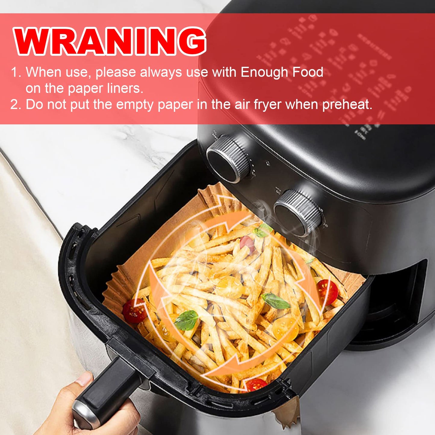 Air Fryer Paper Liners, 200pcs Air Fryer Liners Disposable, 8" Square Baking Liner for 5-8 qt Airfryer Basket, Non-stick and Oil Proof Parchment Paper for Oven, Pans & Baking
