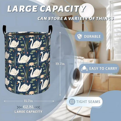 Elegant Swan Laundry Basket