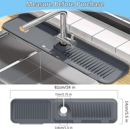 5° Slope Kitchen Sink Faucet Mat, Kitchen Sink Splash Guard, Silicone Material