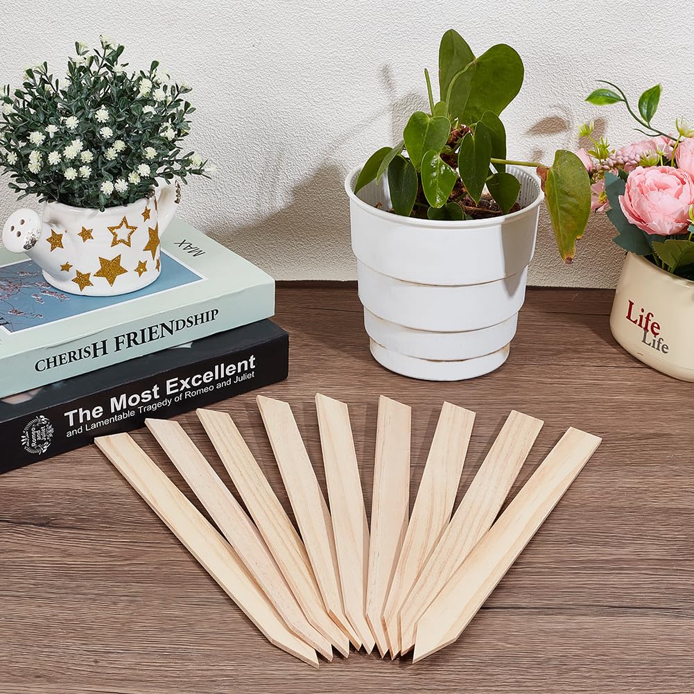 PH PandaHall 20pcs Wooden Garden Stakes 11.8inch Grade and Survey Stakes Wooden Garden and Sign Post Stake for Construction, Gardening, Surveying, Plant Support, Farm Boundaries, Silt Fence
