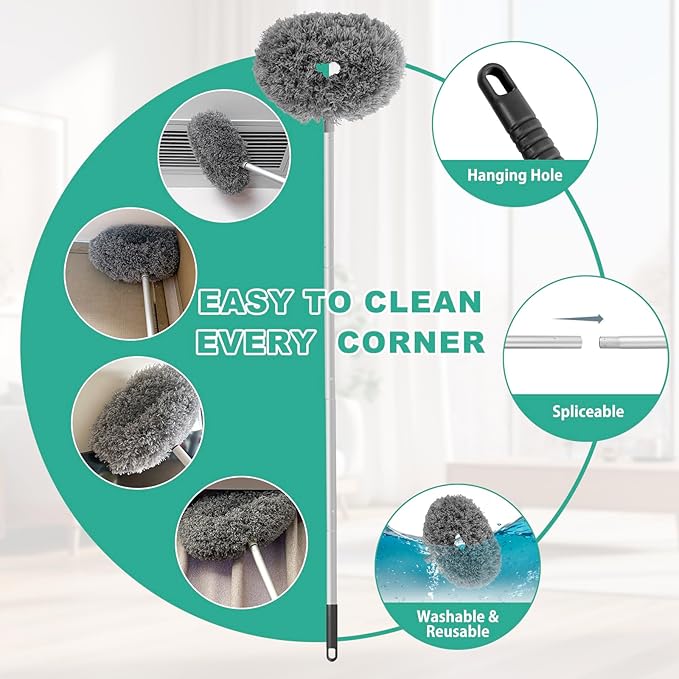 Ceiling Fan Cleaner Duster Reusable Microfiber Ceiling Fan Blade Cleaner