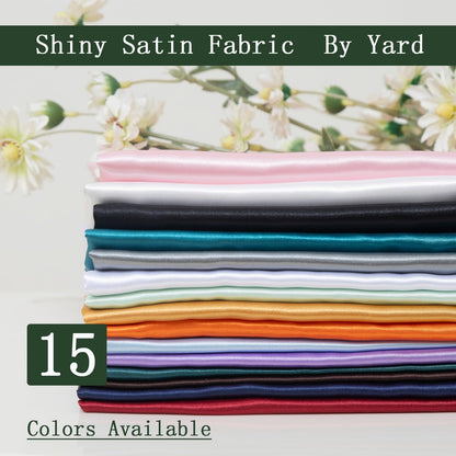 Satin Fabric by The Yard ，60 Inch Wide ，Soft Charmeuse Silk Satin Fabrics for Sewing,Wedding Dress,DIY Craftings, Costumes,Draping,Table Runner,Cloth Napkins (Ivory White, 3yard)