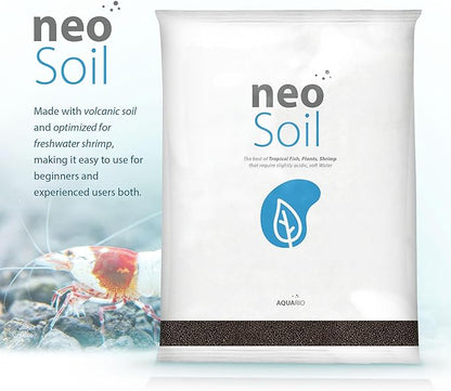 AQUARIO Neo Soil - Shrimp Substrate with Humic Acid, Microelements for Freshwater Planted Tanks, Volcanic Ash Shrimp Substrate, Slighty Acidic, PH Buffering Aquasoil for Planted Aquariums - SHRIMP, 8L