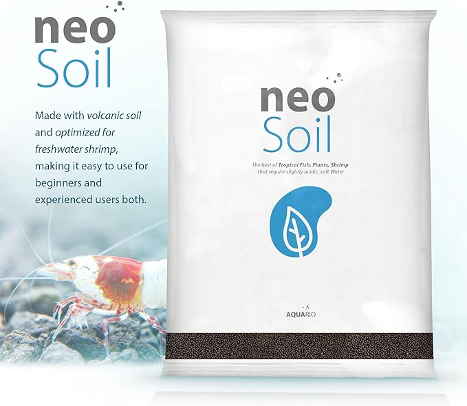 AQUARIO Neo Soil - Shrimp Substrate with Humic Acid, Microelements for Freshwater Planted Tanks, Volcanic Ash Shrimp Substrate, Slighty Acidic, PH Buffering Aquasoil for Planted Aquariums - SHRIMP, 3L