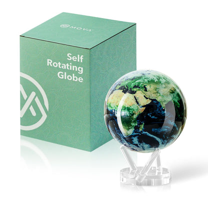 MOVA Globe - Earth with Clouds Prestige (8.5") | Self-Rotating Globe Powered by Light | Silent Motion, No Batteries or Wires | Unique Desk Decor or Gift for Space Lovers