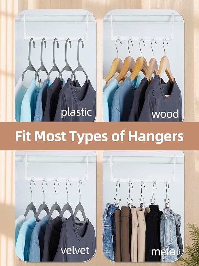 HOUSE DAY Closet Organizers and Storage, 16 Pack, Space Saving Hangers White