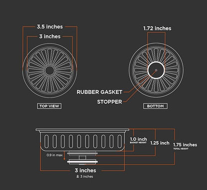 Highcraft 97353 Kitchen Sink Basket Strainer Replacement