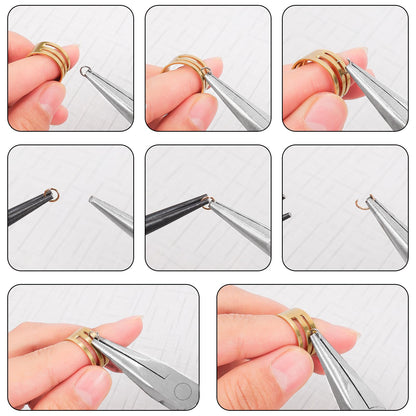 URSKYTOUS 5Pcs Jewelry Pliers Set Jewelry Making Pliers Tools Kit Include Jewelry Making Needle Nose Chain Nose Round Bent Pliers Wire Cutter for Bracelet Beading DIY Craft Jewelry Making Supplies