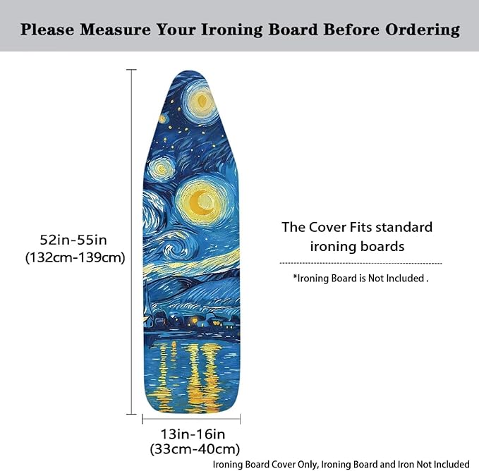 Starry Sky Ironing Board Cover and Pad Stretch Thick Padding Heavy Duty Iron