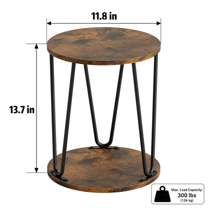 Masupu Round Wooden Step Stool, 11.8 inch Small Plant Stand, Non-Slip Step Stool, Single Plant Stand Indoor, Sturdy Footstool for Kitchen, Bathroom, Bedroom(Brown)
