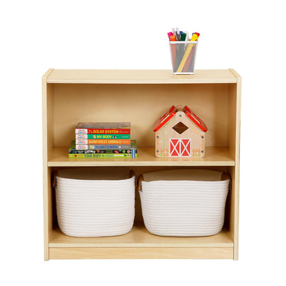 OOOK Montessori Toy Shelf, 2-Tier Wooden Storage Shelf for Kids, Modern Style, Kids Bookshelf and Toy Storage, Classroom, Kindergarten, Playroom, Daycare Center