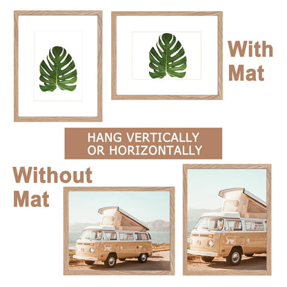 KTKDE 11x14 photo frames Set of 3 8 × 10 mats or 11x14 without MATS MDF covered wood grain paper frame, real glass 11 by 14 Studio Gallery Wall Art poster frame the best gift