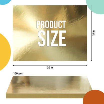 Crown Display Gold Wrapping Paper Christmas Wrapping Paper Gold Metallic Sheets | 100 Sheets 15" x 20" - For Christmas Gift Wrap, Arts & Crafts, Wedding, Birthday, Valentines Day or Mothers Day