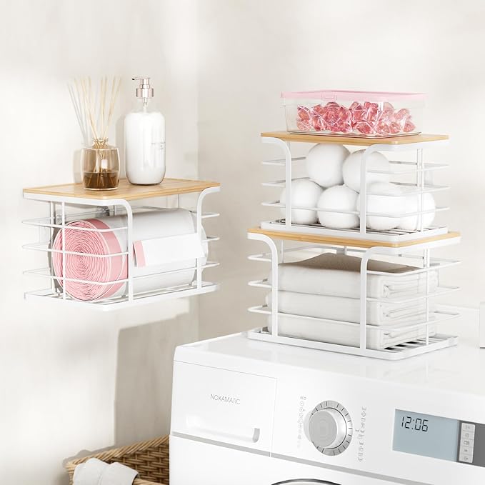 3 Pack Stackable Pantry Organizer, Stainless Steel Trash Bag Holder Dispenser