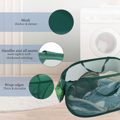 100L Foldable Laundry Baskets 2 Pack, Extra Large Mesh Pop Up Laundry Hamper