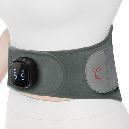 Comfytemp Cordless Portable Heating Pad with Massager for Lower Back Pain Relief, 9 Heat 5 Vibration 3 Intensity, FSA Eligible HSA Rechargeable Wireless Heated Waist Belt APP Control Gifts for Mom Dad