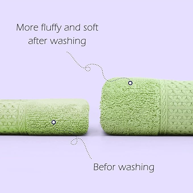 Cleanbear Hand Towel Face Towel Set, 100% Cotton, Size 29" x 13"