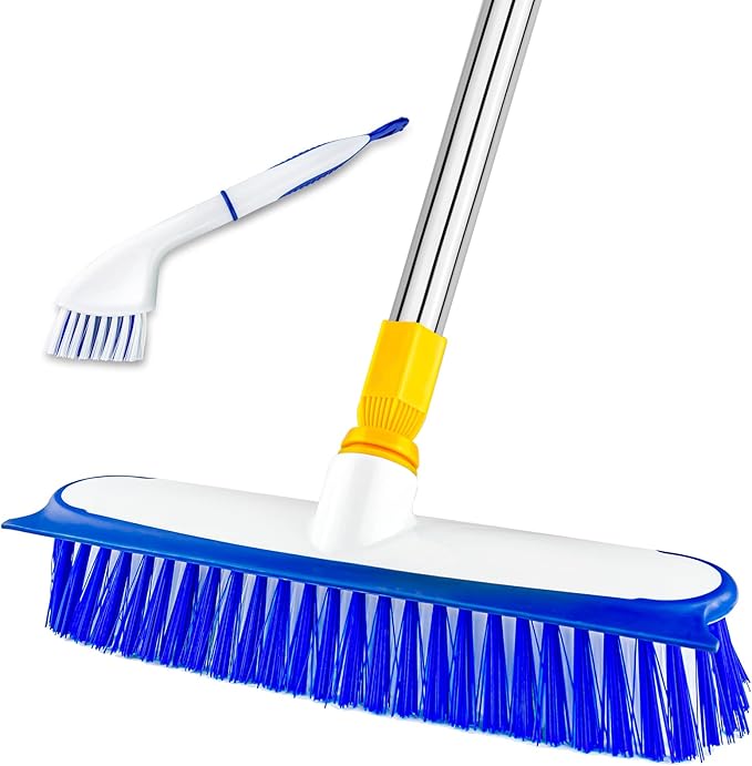 ITTAHO Floor Scrub Brush - 2 in 1 Deck Scrub Brush