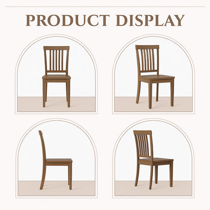 COLAMY Wooden Dining Chairs Set of 4, Spindle High Back Windsor Kitchen Side Chair, Farmhouse Dining Chairs for Kitchen and Dining Room, Light Brown