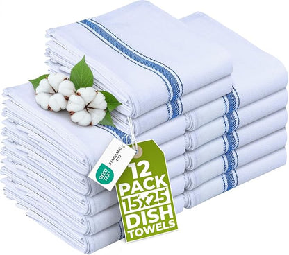 Utopia Towels Blue Dish Towels 100% Ring Spun Cotton Highly Absorbent &