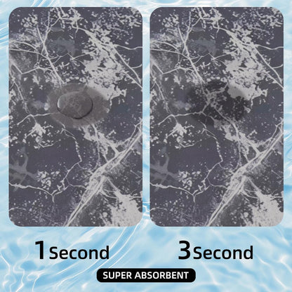 Nauegol Ultra-Thin Anti-Slip (0.16" Thick), Soft & Highly Absorbent Floor Mat with Marble Pattern, Easy to Clean & Store, Ideal for Bathroom & Kitchen(Grey,24 * 36)