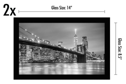 Americanflat 8.5x14 Picture Frame with Shatter-Resistant Glass - Set of 2 - Signature Collection - Gallery-Style Frames Made of Engineered Wood - Picture Frames for Wall Display - Black