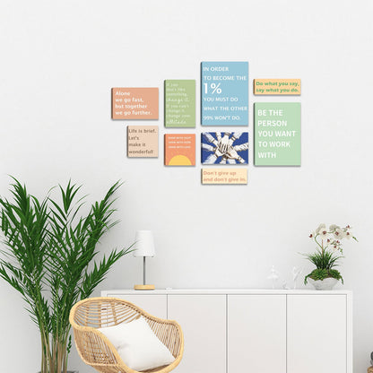 Halioyo Office Wall Art Set of 9, Motivational Canvas Prints for Workplace, Inspirational Teamwork Wall Decor with Positive Affirmations, Ready to Hang Print Poster