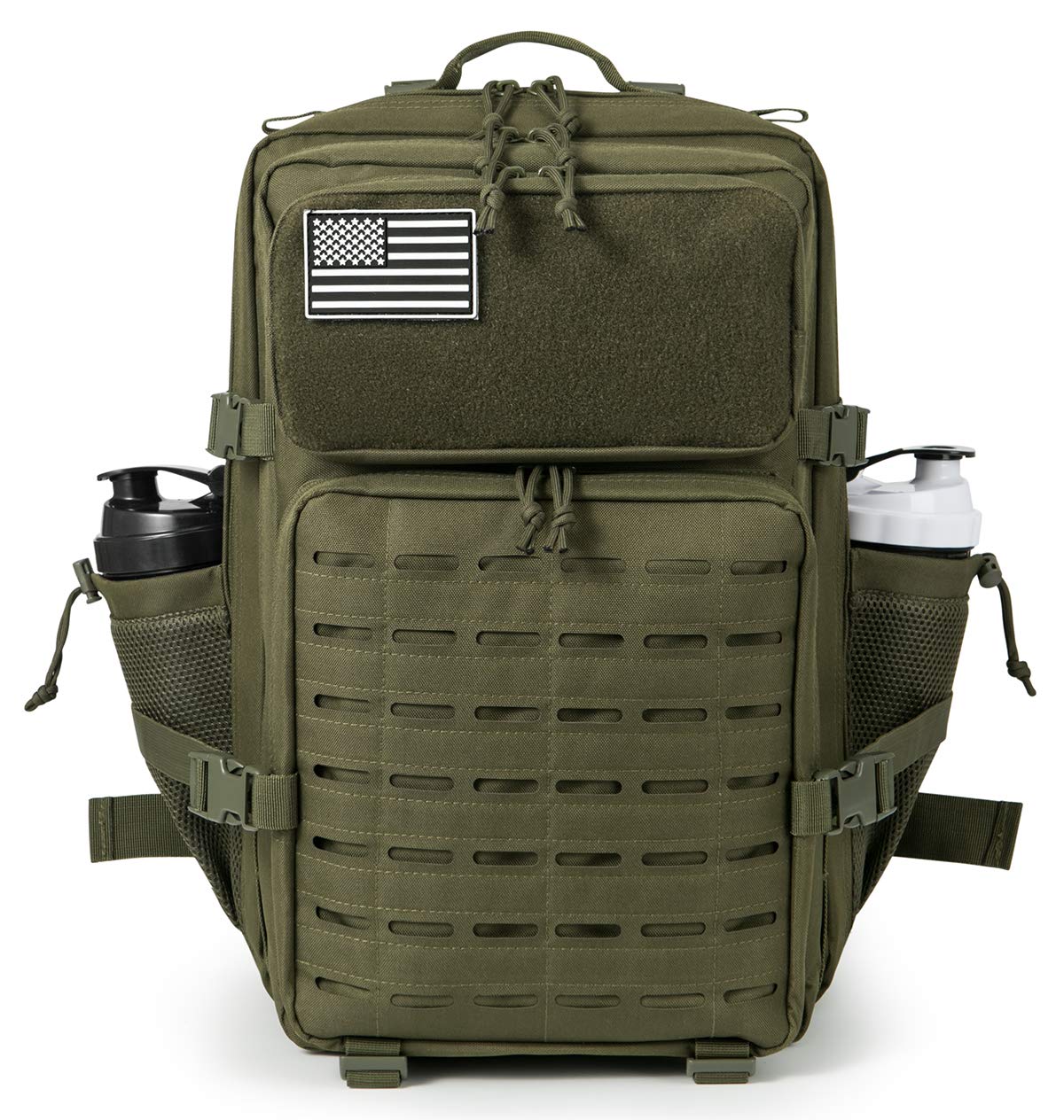 QT&QY Military Tactical Backpacks For Men Molle Daypack 45L Large 3 Day Bug Out Bag Hiking Rucksack With Bottle Holder