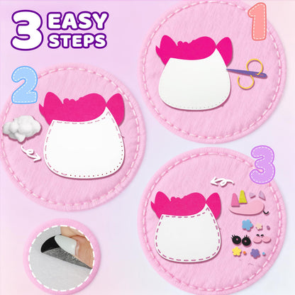powerful xishan Sewing Kit for Kids, Unicorn 9 Thick Easy DIY Projects Sewing Kits, Beginners Girls Arts & Crafts for Ages 5+, Instructions & Felt, Birthday Gifts, Enlightenment