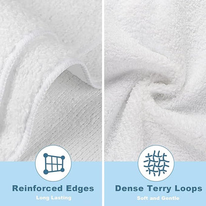 HOMEXCEL Microfiber Washcloths Towel Pack of 50, Hotel and Spa, Fast Drying