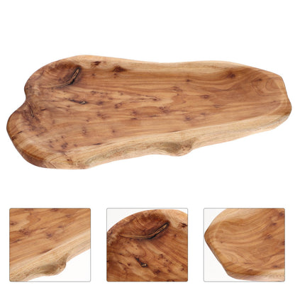 UPKOCH Bamboo Serving Tray 11.41X6.49 Inch Irregular Root Carving Wooden Fruit Bowl Multi-Functional Kitchen Platter for Snacks Salad and Entertaining