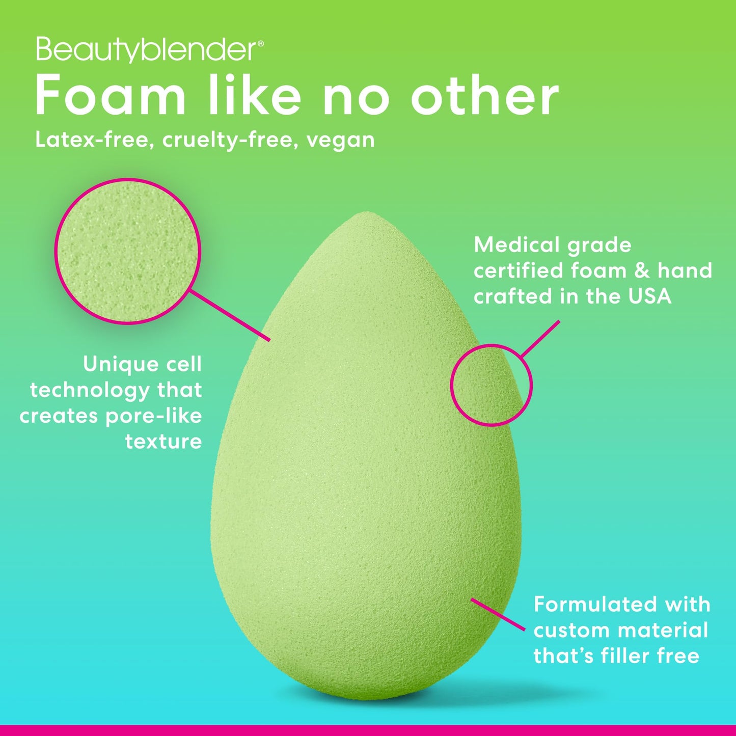 Beautyblender® | Bubble Blender Makeup Sponge | Blend Liquid Foundations, Powders and Creams | Streak Free Application | Vegan, Cruelty Free | Made in USA