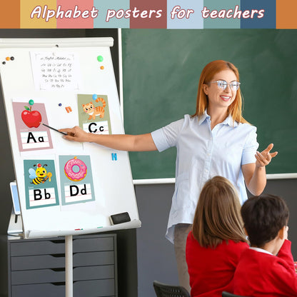 Adduster Alphabet Letters for Wall - ABC Alphabet Poster Classroom Wall Alphabet Alphabet Wall Chart Kindergarten Elementary Classroom Wall Decor Daycare Homeschool Supplies (Bohemia)
