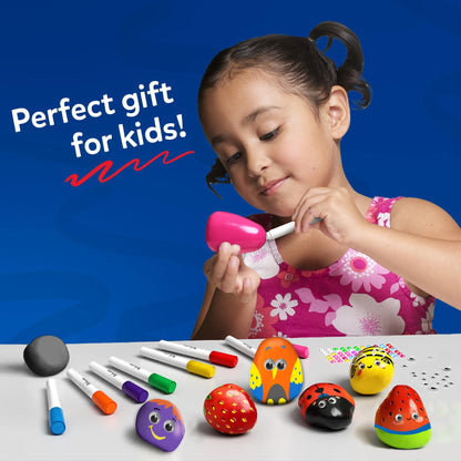 Skillmatics Rock Painting Kit - Mess-Free Art & Craft Kit for Girls & Boys, Craft Kits & Supplies, DIY Creative Activity, Screen-Free Fun, Gifts for Kids Ages 4, 5, 6, 7, 8, 9, 10, 11,12