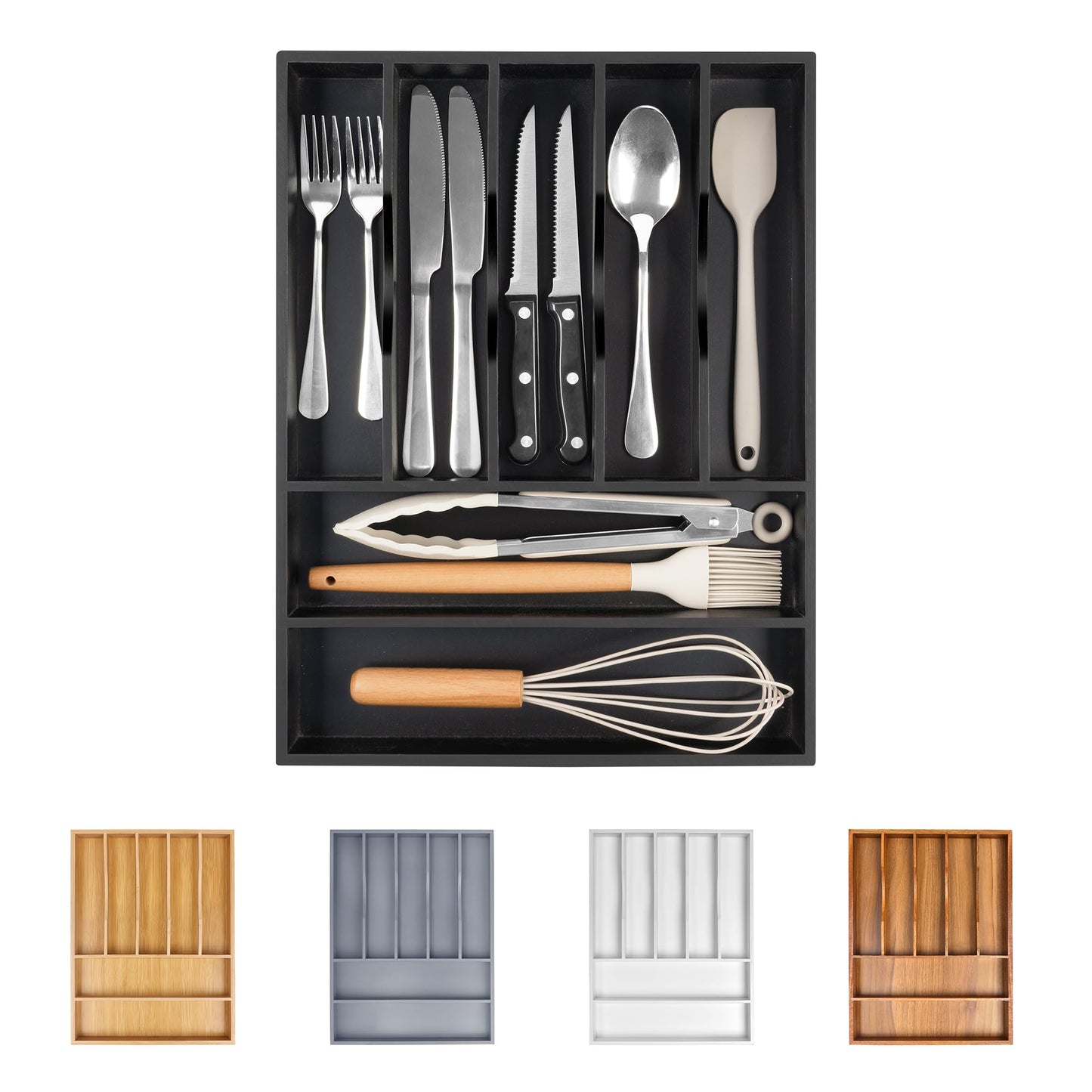 Kitchen Silverware Drawer Organizer and Storage Cabinet Utensil Rack Bathroom Counter Vanity Extra Large Big Cooking Drawer Organizers Countertop Pantry Storage Cabinet Best Kitchen Must Haves 2025