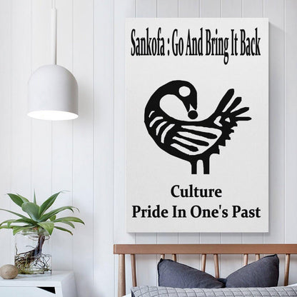 Sankofa Go And Bring It Back Adinkra Symbol Pride In Past Canvas Printing Wall Art Prints Posters Minimalist Scandinavian Wall Decor for Living Room Bedroom Office Classroom 12x18inch(30x45cm)