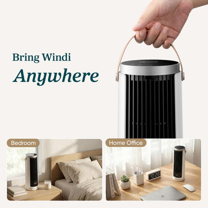 LEVOIT Tower Fan for Bedroom, 20dB Quiet Desk Fan with 23ft/s, Portable & Easy to Carry, 3-Angle & 4-Speed Mini Oscillating Fan, DC Motor, Bladeless, Remoter, 12H Timer, for Home, Room, Office, White