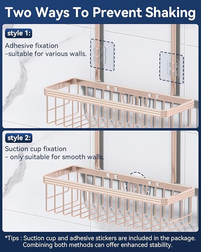 YASONIC Shower Caddy Hanging, Never Rust Shower Organizer Hanging, Aluminum