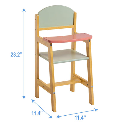 JC Toys Parfait Collection | Deluxe Wooden Doll Toy High Chair | for Dolls and Stuffed Animals up to 20" | Ages 3+ | Twiggly Toys