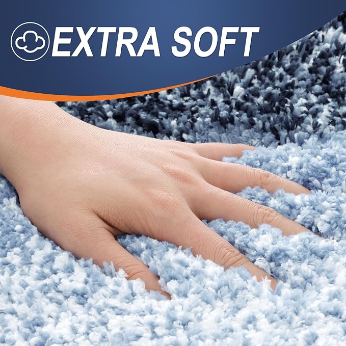 OLANLY Bathroom Runner Rugs Mat 44x24, Extra Soft Absorbent Microfiber Bath Rugs, Rubber Backing, Quick Dry, Washable Long Bath Mats for Bathroom, Tub and Shower, Home Decor Accessories, Navy Blue