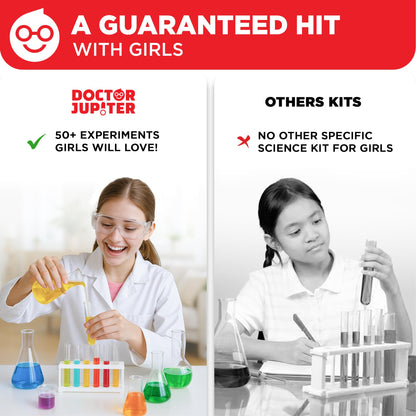 Doctor Jupiter Girls' Science Kit, Chemistry Set for Kids Ages 8-10-12-14 Ideas for 8,9,10+ Year Old Girls | STEM Toy Kit with 50+ Experiments | Learning & Educational Projects