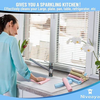 Niveaya 24 Pcs Fish Scale Streak Free Miracle Cleaning Cloth Easy Clean