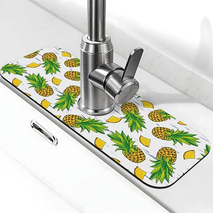 Pineapple Summer Pineapples Kitchen Sink Splash Guard Faucet Mat Super