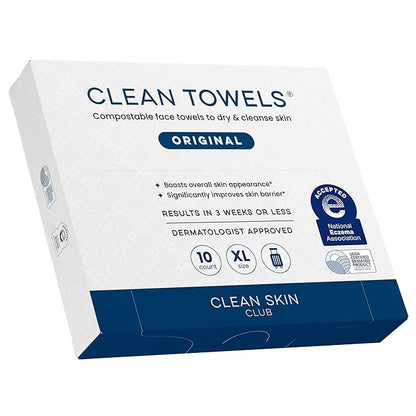Clean Skin Club Clean Towels XL®, Travel Pack 100% USDA Biobased Disposable
