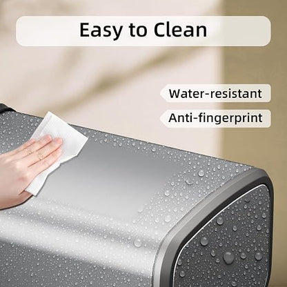 8L/2.1 Gal Small Bathroom Trash Can with Lid, Swing-Top Rectangular Waste Bin, Stainless Steel Garbage Can for Home, Office, Toilet, Bedroom, Living Room (Silver)