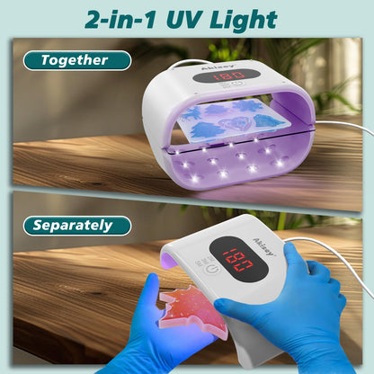 Akisey UV Light for Resin, Two-Sided UV Resin Light with Adjustable Time Setting(2m, 3m, 5m), 36W Fast Curing Lamp for Molds DIY Craft Decor Jewelry Making