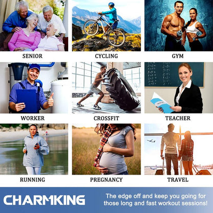 CHARMKING Compression Socks for Women & Men (8 Pairs) 15-20 mmHg Graduated Copper Support Calf Socks are Best for Pregnant, Nurses - Boost Performance, Circulation, Knee High Wide Calf(S/M, Multi 54)