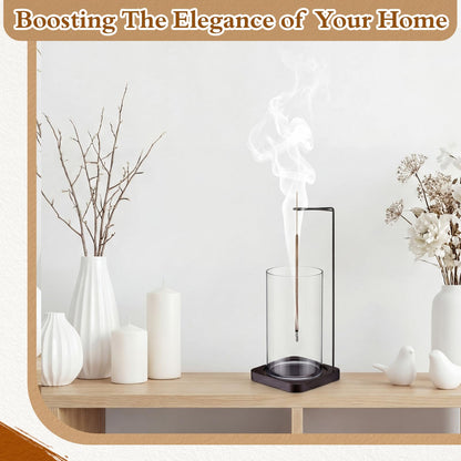 BreezeHug 6 Pack Incense Holder for Sticks Upside Down Anti-Ash Flying No Mess Wooden Incense Stick Burner with Detachable Ash Catcher Modern Vertical Incenses Holder for Yoga Spa Home, 3 Sizes
