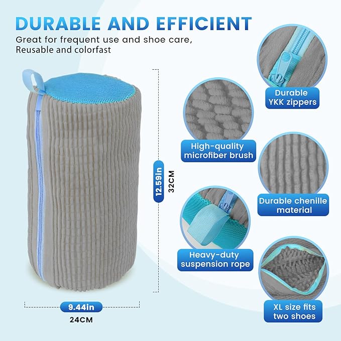 2PCS Shoe Washing Machine Bag, Laundry Bags Durable Zipper