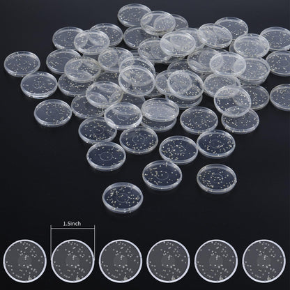 Outus 50 Pieces Expansion Discs Notebooks Planner Discs Book Expansion for DIY Notebooks Planners Clear with Silver Sequins(1.5 Inch)